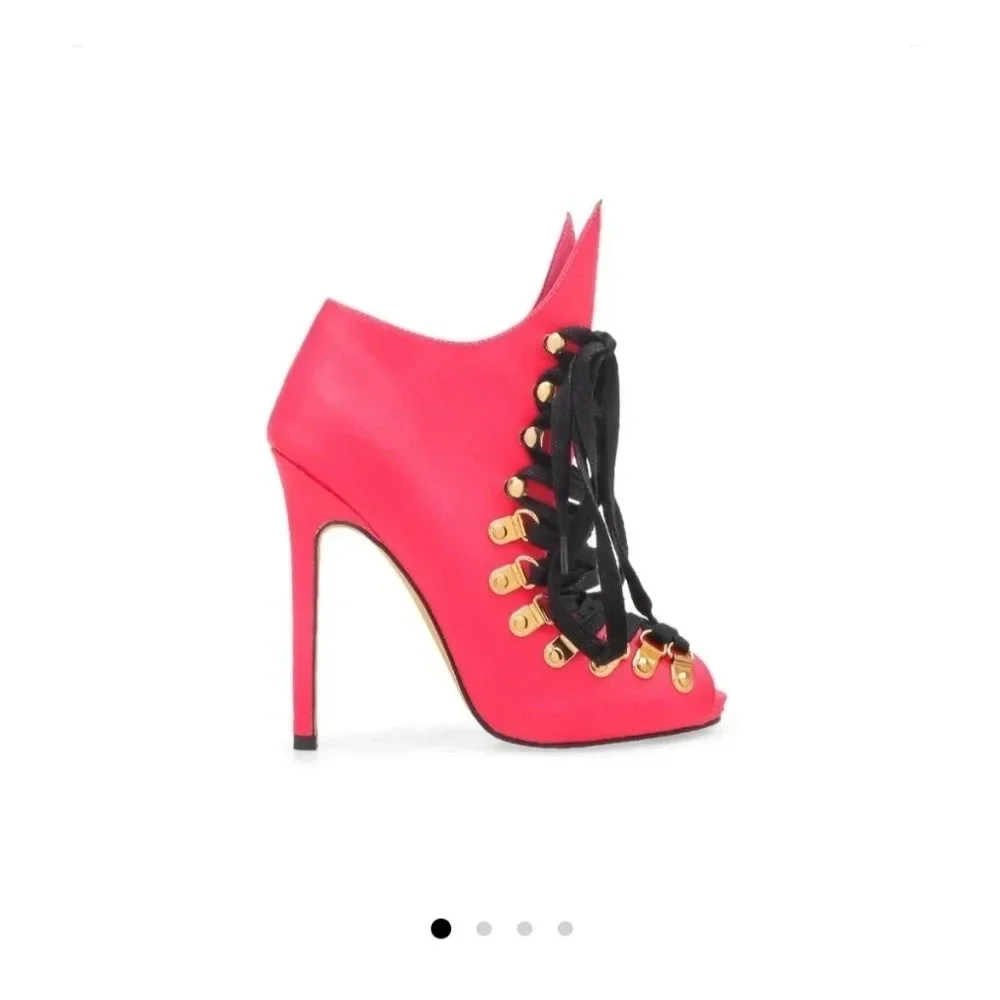 Privileged Demeter Lace Up Pink heels - Picture 1 of 9